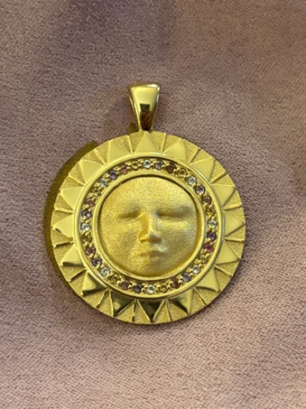 Jane Win 2 sided Blazing Sun Pendant